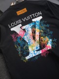 Louis Vuitton Classic Tri color Embroidered Logo Short Sleeve Couple's Casual Versatile T-shirt