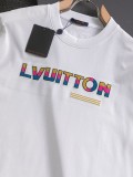 Louis Vuitton Classic Tri color Embroidered Logo Short Sleeve Couple's Casual Versatile T-shirt