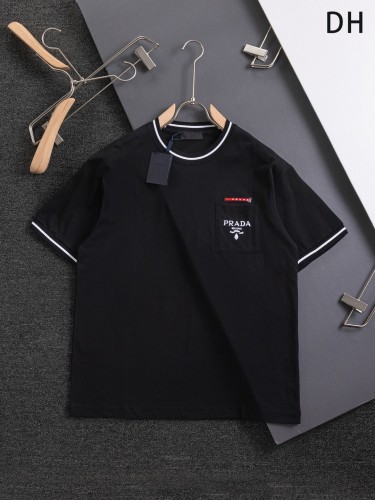 Prada Classic Embroidered Logo Short Sleeve Couple's Casual Versatile T-shirt