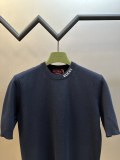 Gucci Classic Color Contrast Logo Jacquard Knitted Short Sleeve