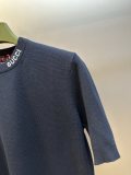 Gucci Classic Color Contrast Logo Jacquard Knitted Short Sleeve