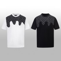Louis Vuitton New Fashion Denim Patch Embroidered Logo Casual Short Sleeve T-shirt