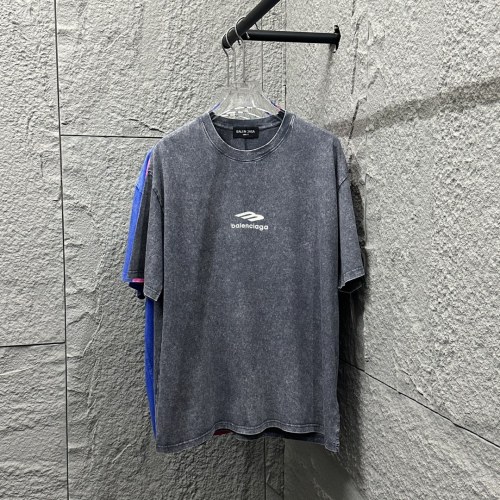 Balenciaga New Classic Vintage Washed Round Neck Short Sleeve Couple Casual T-shirt