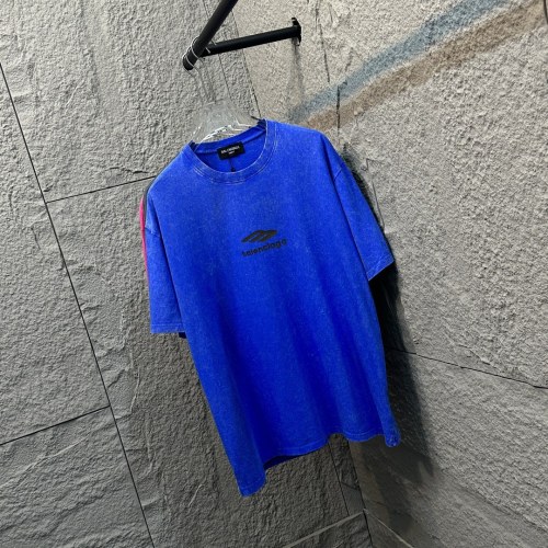 Balenciaga New Classic Vintage Washed Round Neck Short Sleeve Couple Casual T-shirt