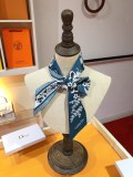Dior Classic Butterfly and Flower Jacquard Silk Hair Strap Ribbon Size: 6X105 CM
