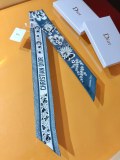 Dior Classic Butterfly and Flower Jacquard Silk Hair Strap Ribbon Size: 6X105 CM