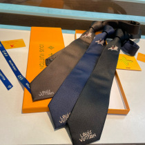 Louis Vuitton New Men's Logo Dog Jacquard Silk Tie Louis Vuitton New Men's Logo Dog Jacquard Silk Tie