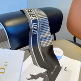 Dior New Classic Thousand Bird Grid Mulberry Silk Hair Strap 6x105 CM