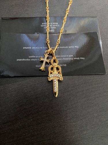 Chrome Hearts Fashion Sword Cross Diamond Necklace