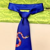 Gucci New Classic Men's Embroidered Snake Silk Tie
