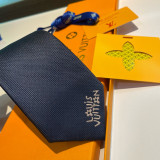 Louis Vuitton New Men's Logo Dog Jacquard Silk Tie