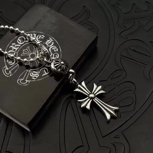 Chrome Hearts New Single Ball Cross Pendant with Round Bead Necklace