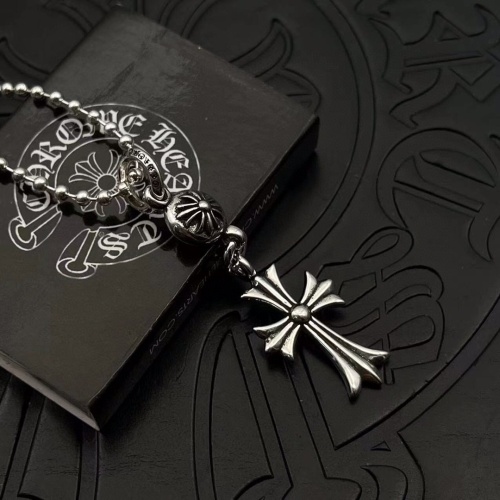 Chrome Hearts New Single Ball Cross Pendant with Round Bead Necklace