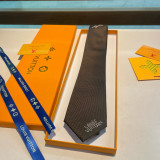 Louis Vuitton New Men's Logo Dog Jacquard Silk Tie