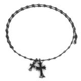 Chrome Hearts New Retro Full Diamond Double Cross Necklace