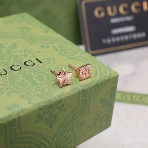 Gucci New Classic Asymmetric 18K Gold Pentagonal Earrings