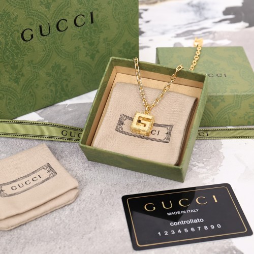 Gucci New 3D Gold Double G Necklace