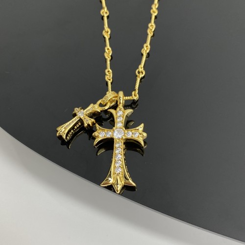 Chrome Hearts New Unisex Diamond Cross Pendant Necklace