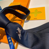 Louis Vuitton New Men's Logo Dog Jacquard Silk Tie