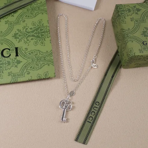 Gucci New Retro Double G Bright Silver Key Necklace