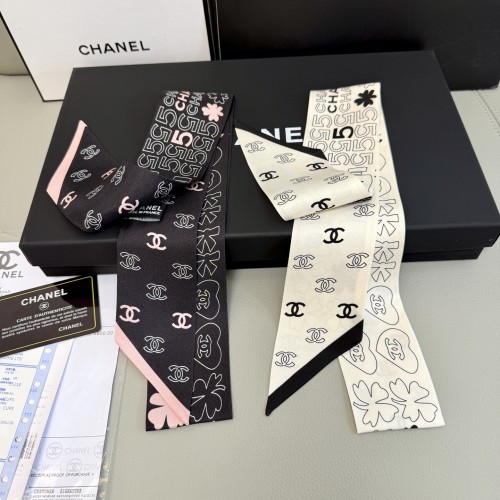 Chanel New Classic Logo Silk Hair Strap 6x120 CM
