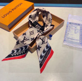 Louis Vuitton New Classic Logo Double sided Silk Hair Strap 5x120 CM