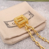 Gucci New 3D Gold Double G Necklace