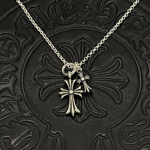 Chrome Hearts New Couple Retro Double Cross Necklace
