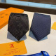 Louis Vuitton New Men's Logo Dark Pattern Jacquard Silk Tie
