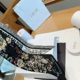 Dior New Classic Flower Jacquard Mulberry Silk Hair Strap