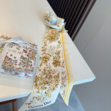 Dior New Classic Flower Jacquard Mulberry Silk Hair Strap