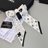 Chanel New Classic Logo Silk Hair Strap 6x120 CM