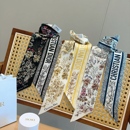 Dior New Classic Flower Jacquard Mulberry Silk Hair Strap