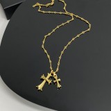 Chrome Hearts New Unisex Diamond Cross Pendant Necklace