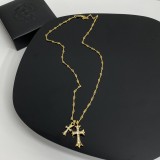 Chrome Hearts New Unisex Diamond Cross Pendant Necklace