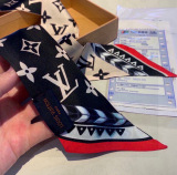 Louis Vuitton New Classic Logo Double sided Silk Hair Strap 5x120 CM