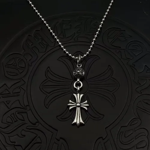 Chrome Hearts New Single Ball Cross Pendant with Round Bead Necklace