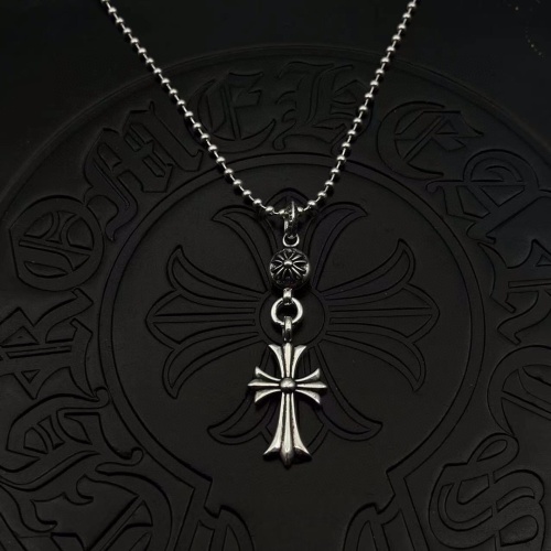 Chrome Hearts New Single Ball Cross Pendant with Round Bead Necklace