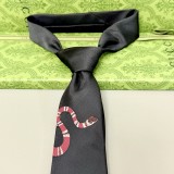 Gucci New Classic Men's Embroidered Snake Silk Tie
