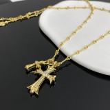 Chrome Hearts New Unisex Diamond Cross Pendant Necklace