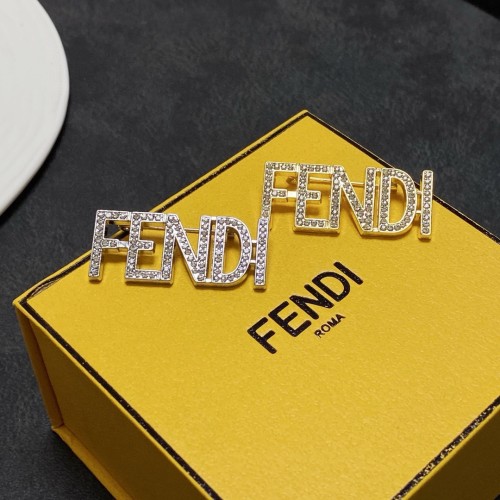 Fendi Versatile Full Diamond Logo Brooch
