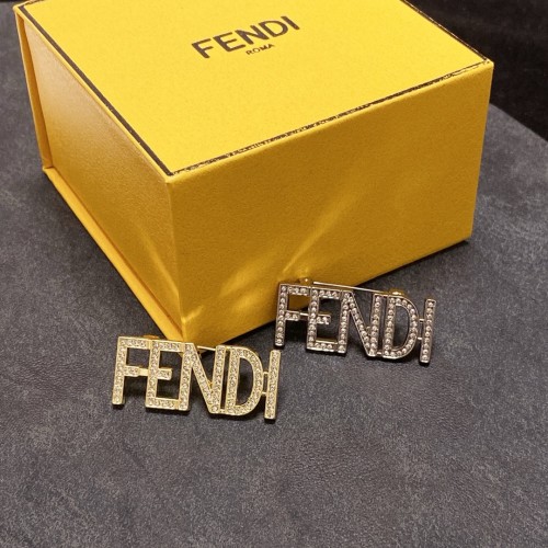 Fendi Versatile Full Diamond Logo Brooch