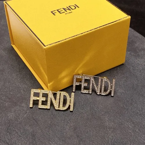 Fendi Versatile Full Diamond Logo Brooch