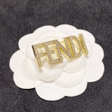 Fendi Versatile Full Diamond Logo Brooch