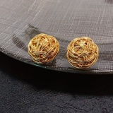 Loewe Retro Wrapped Silk 3D Hanging Earrings