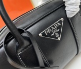 Prada Classic Vintage Boston Leather Handbag Size: 24 × 5 × 24 CM