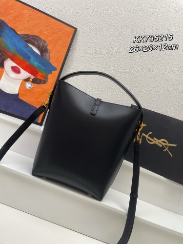 Yves Saint Laurent Fashion Leather Bucket Bag with Handbag Size: 24 × 5 × 24 CM