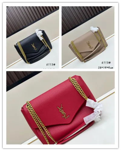 Yves Saint Laurent Classic Elephant Pattern Sheepskin Chain Bag Size: 28x19x9 CM