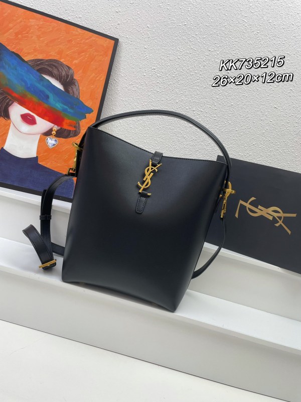 Yves Saint Laurent Fashion Leather Bucket Bag with Handbag Size: 24 × 5 × 24 CM
