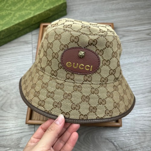 Gucci New Classic Full GG Leather Logo Fisherman's Hat
